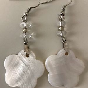 Hoop Earrings flower nacar